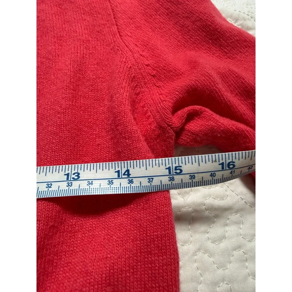 J.Crew Cardigan Wms SZ S Orange Red Wool Cashmere Peplum Tie Front Luxury Preppy
